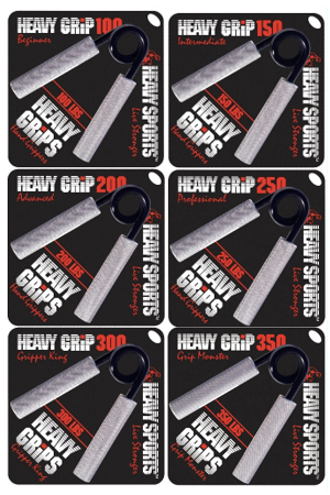 Value set of 6 Heavy Grips handgrippers for training grip strength